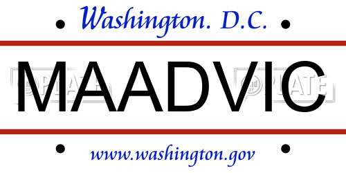 MAADVIC District Of Columbia License Plate