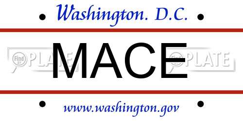 MACE District Of Columbia License Plate