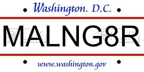 MALNG8R District Of Columbia License Plate