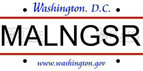 MALNGSR District Of Columbia License Plate