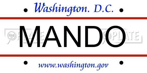 MANDO District Of Columbia License Plate