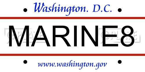 MARINE8 District Of Columbia License Plate
