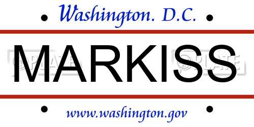 MARKISS District Of Columbia License Plate