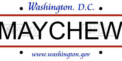 MAYCHEW District Of Columbia License Plate