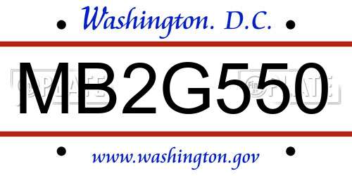 MB2G550 District Of Columbia License Plate