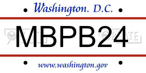 MBPB24 District Of Columbia License Plate