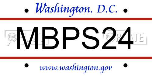 MBPS24 District Of Columbia License Plate