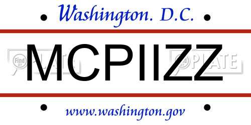 MCPIIZZ District Of Columbia License Plate