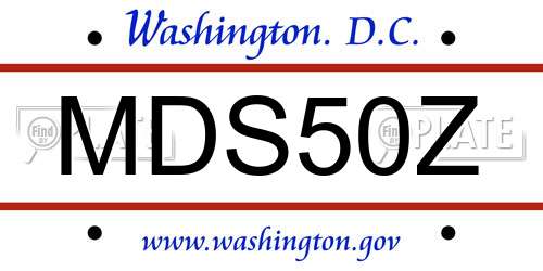 MDS50Z District Of Columbia License Plate