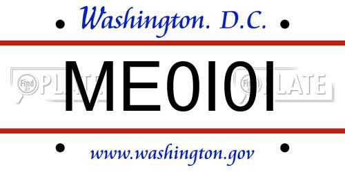 ME0I0I District Of Columbia License Plate