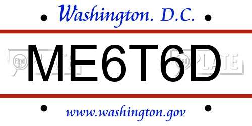 ME6T6D District Of Columbia License Plate