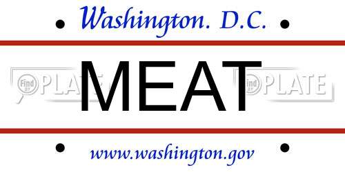 MEAT District Of Columbia License Plate