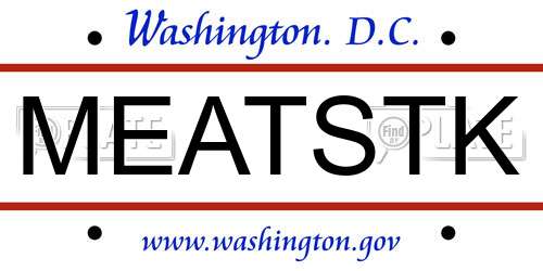 MEATSTK District Of Columbia License Plate
