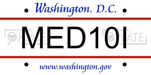 MED10I District Of Columbia License Plate