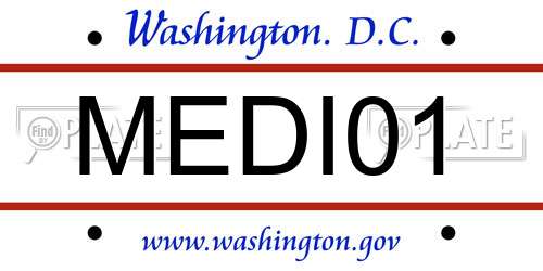 MEDI01 District Of Columbia License Plate