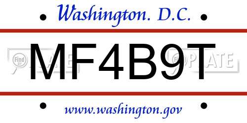 MF4B9T District Of Columbia License Plate