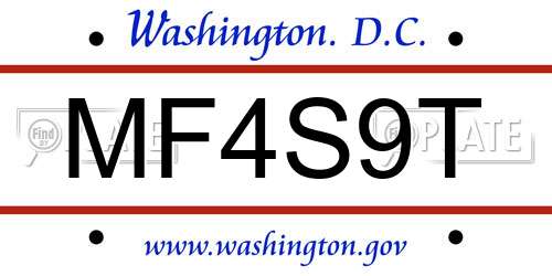 MF4S9T District Of Columbia License Plate
