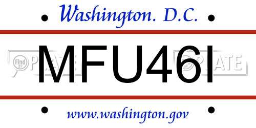 MFU46I District Of Columbia License Plate