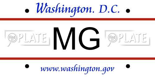 MG District Of Columbia License Plate