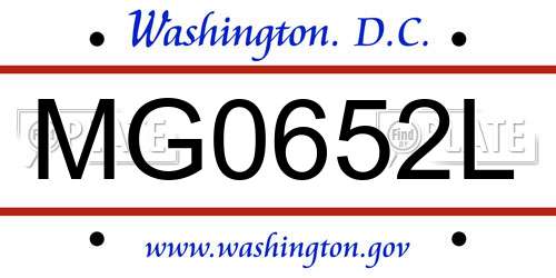 MG0652L District Of Columbia License Plate