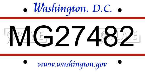 MG27482 District Of Columbia License Plate