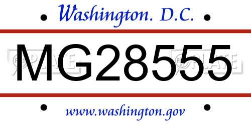 MG28555 District Of Columbia License Plate
