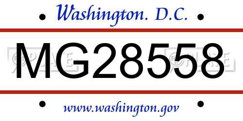 MG28558 District Of Columbia License Plate