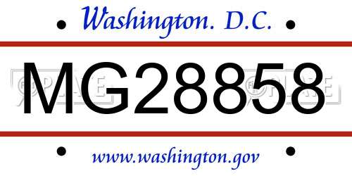 MG28858 District Of Columbia License Plate