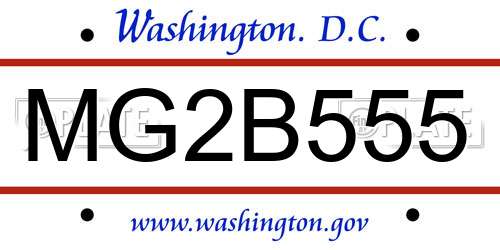 MG2B555 District Of Columbia License Plate