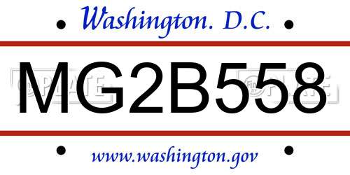 MG2B558 District Of Columbia License Plate