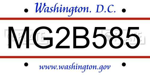 MG2B585 District Of Columbia License Plate