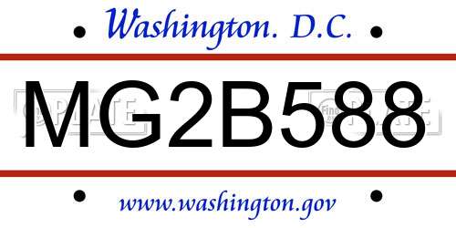MG2B588 District Of Columbia License Plate