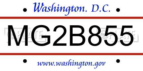 MG2B855 District Of Columbia License Plate