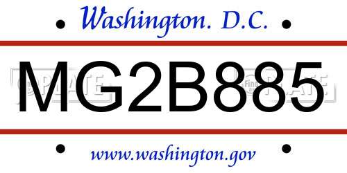 MG2B885 District Of Columbia License Plate