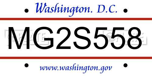 MG2S558 District Of Columbia License Plate