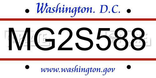 MG2S588 District Of Columbia License Plate