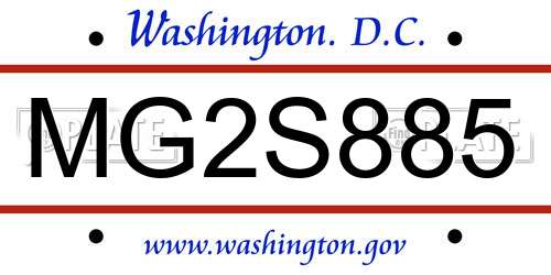 MG2S885 District Of Columbia License Plate