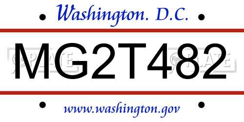 MG2T482 District Of Columbia License Plate