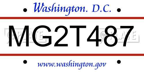 MG2T487 District Of Columbia License Plate