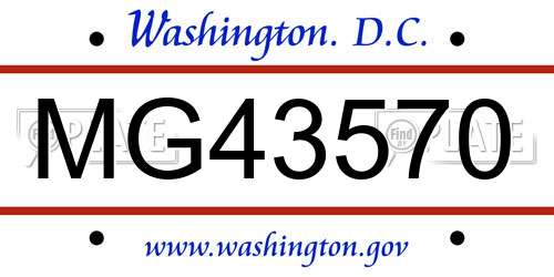 MG43570 District Of Columbia License Plate