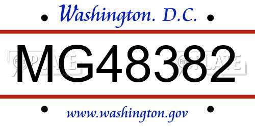 MG48382 District Of Columbia License Plate