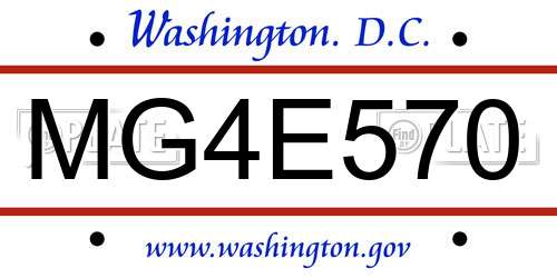 MG4E570 District Of Columbia License Plate
