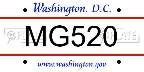 MG520 District Of Columbia License Plate