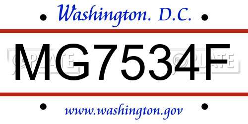MG7534F District Of Columbia License Plate