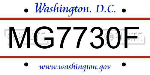 MG7730F District Of Columbia License Plate