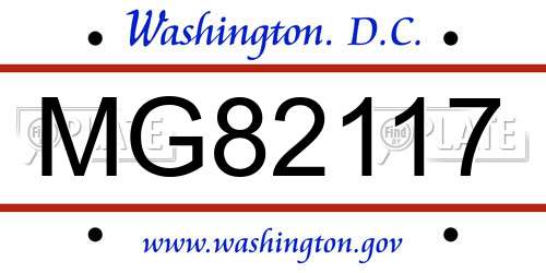 MG82117 District Of Columbia License Plate
