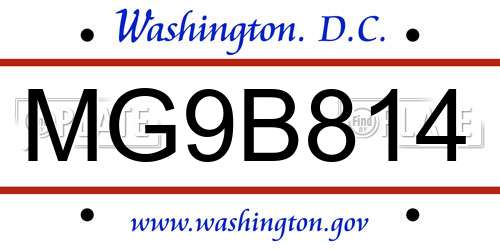 MG9B814 District Of Columbia License Plate