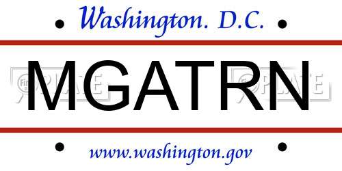 MGATRN District Of Columbia License Plate