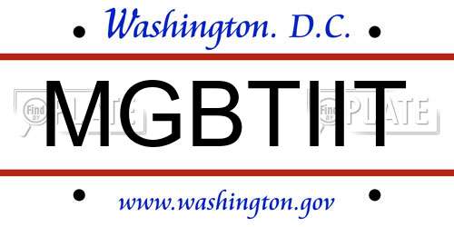 MGBTIIT District Of Columbia License Plate