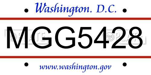MGG5428 District Of Columbia License Plate